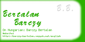 bertalan barczy business card